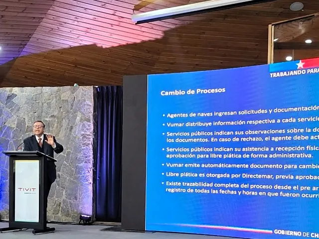 Exposición sobre cambio de procesos en la logística de comercio exterior, Nodo Los Andes